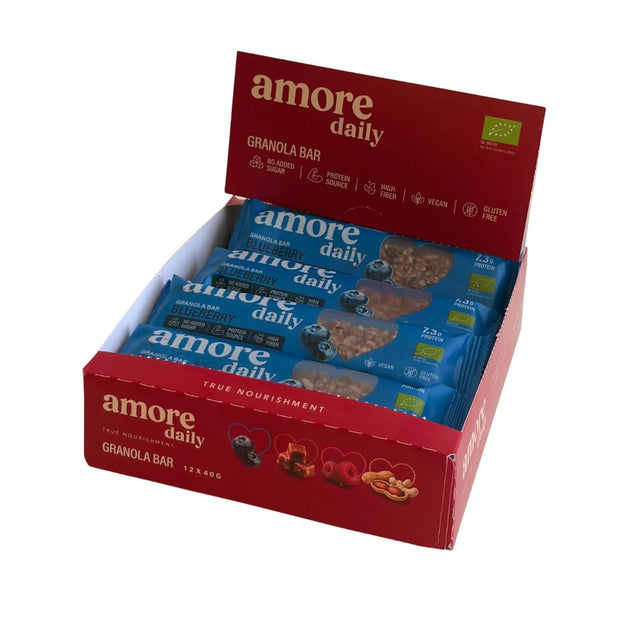 Lower-Carb* Granola Bar | Blaubeere| Maxipack mit 12 Stück