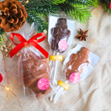 Schneemann-Schokoladenlollis als Geschenk