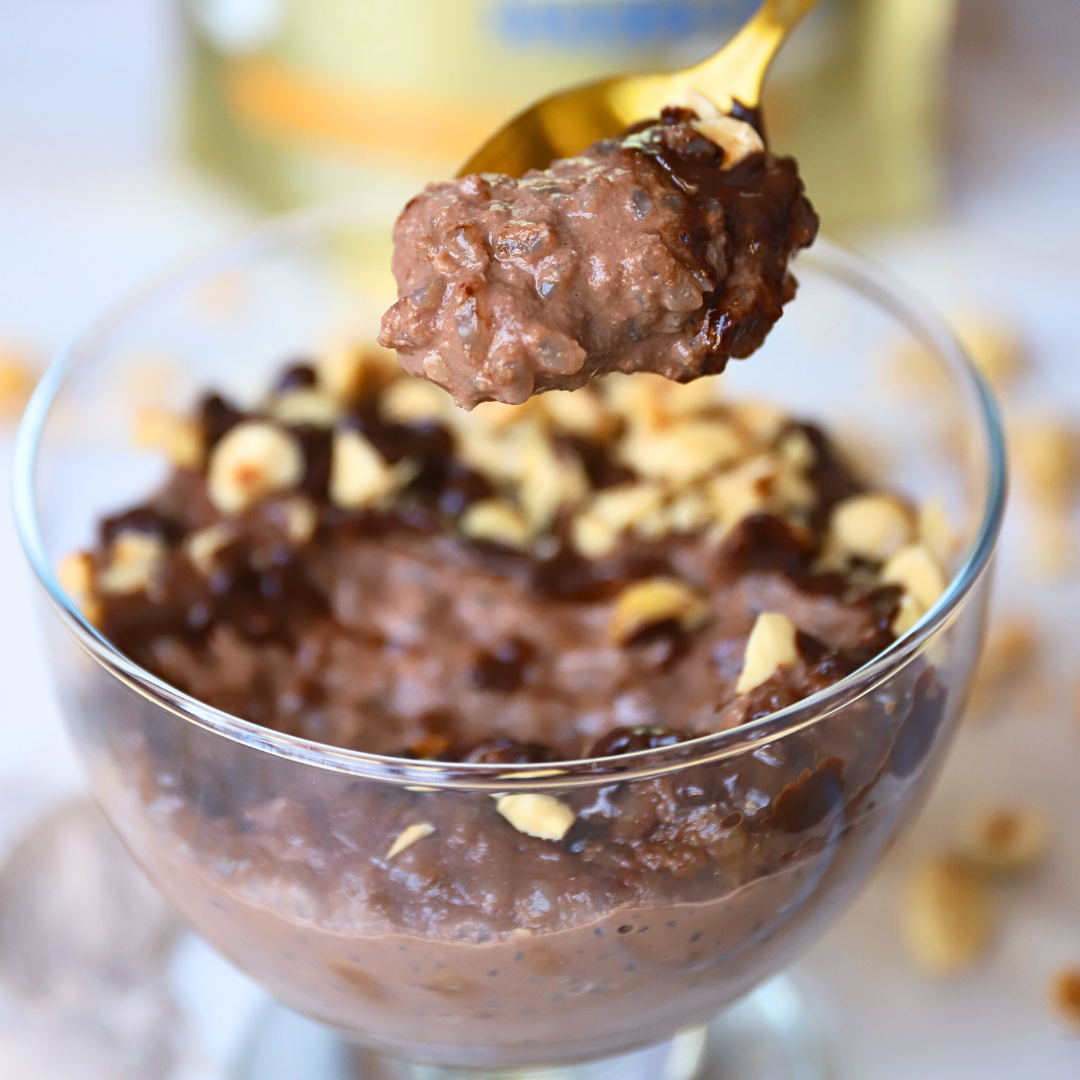 Low-Carb & Keto Haselnuss-Schoko-Milchreis mit Extraportion Kollagen