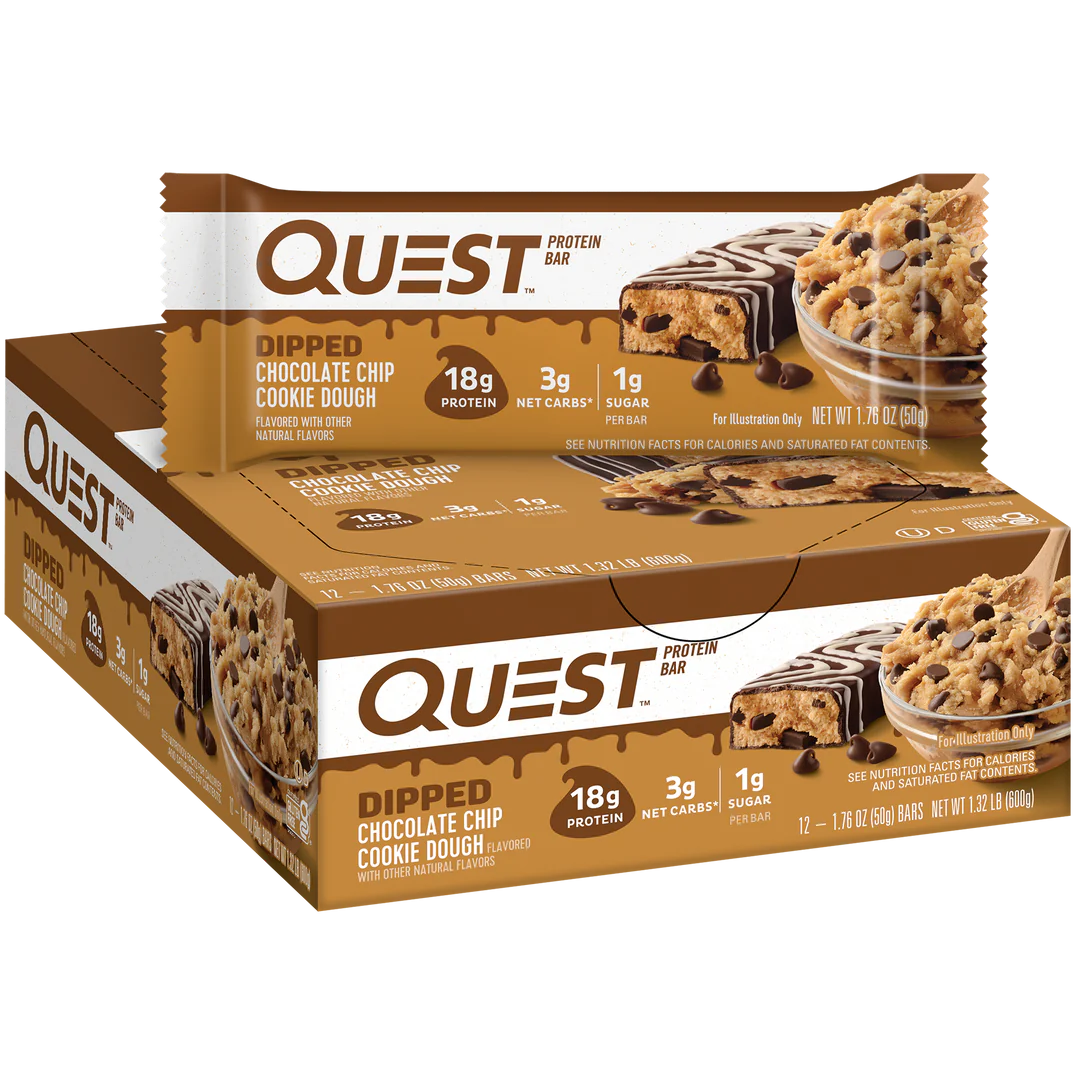 Überzogener Cookie Dough Quest Proteinriegel | Maxipack mit 12 Stück