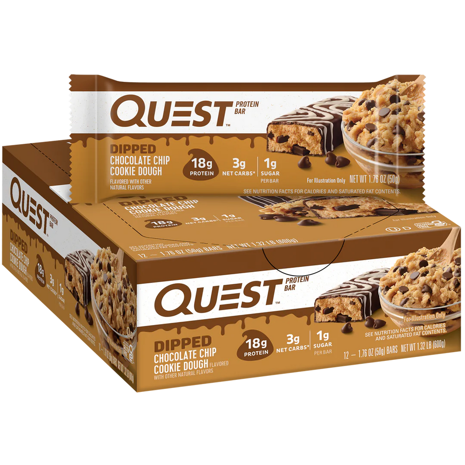 Überzogener Cookie Dough Quest Proteinriegel | Maxipack mit 12 Stück