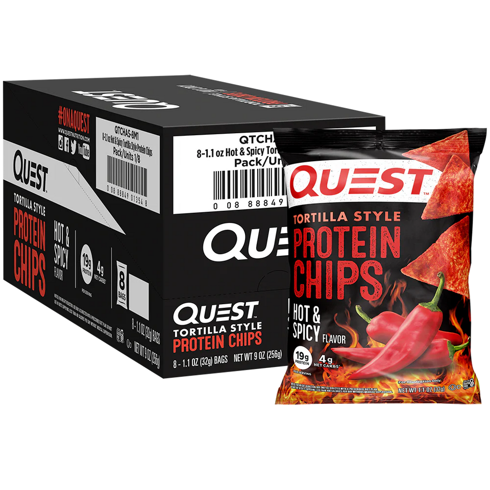 Hot & Spicy Protein Chips Tortilla Style  | 8er Maxipack
