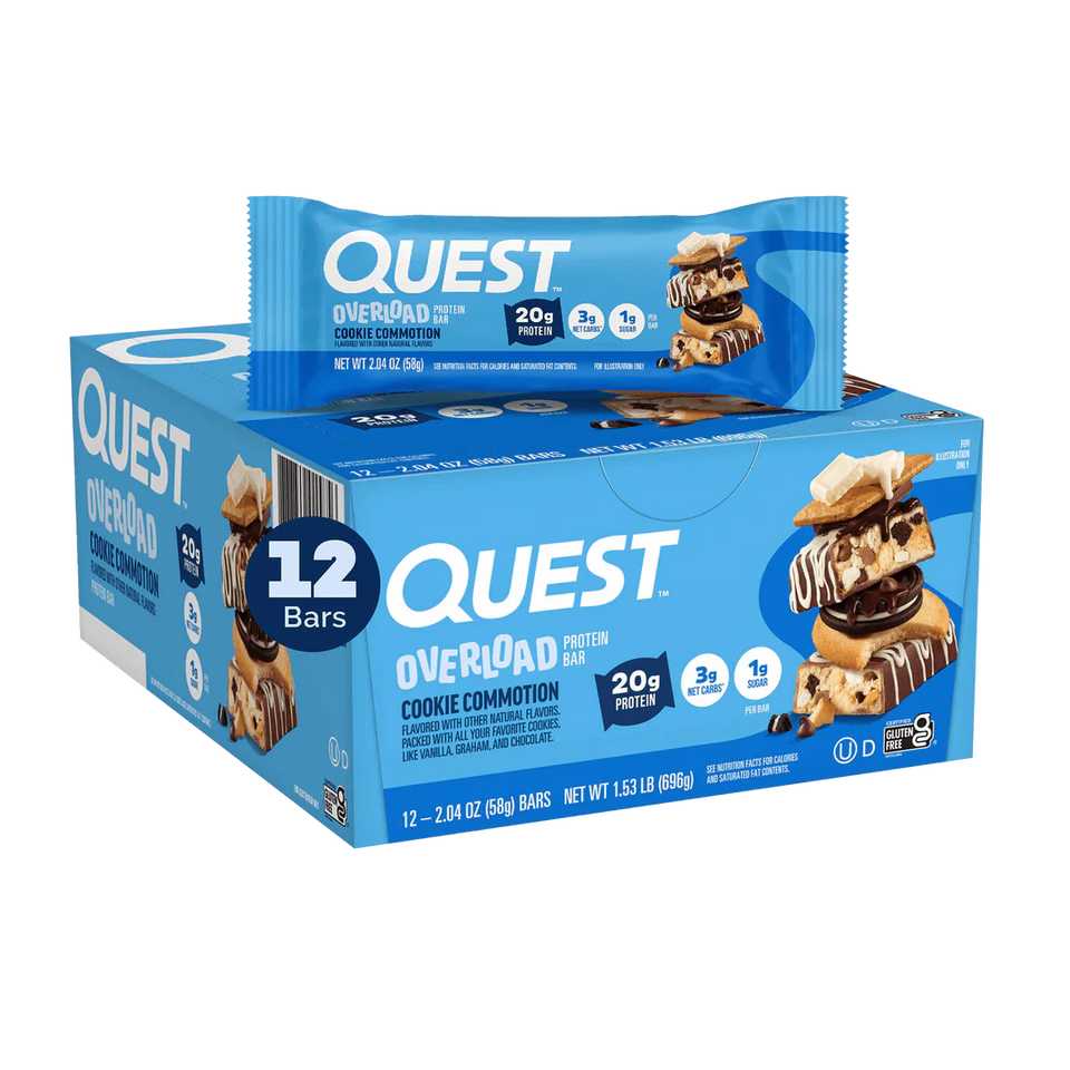 Cookie Commotion Overload Quest Proteinriegel | Maxipack mit 12 Stück
