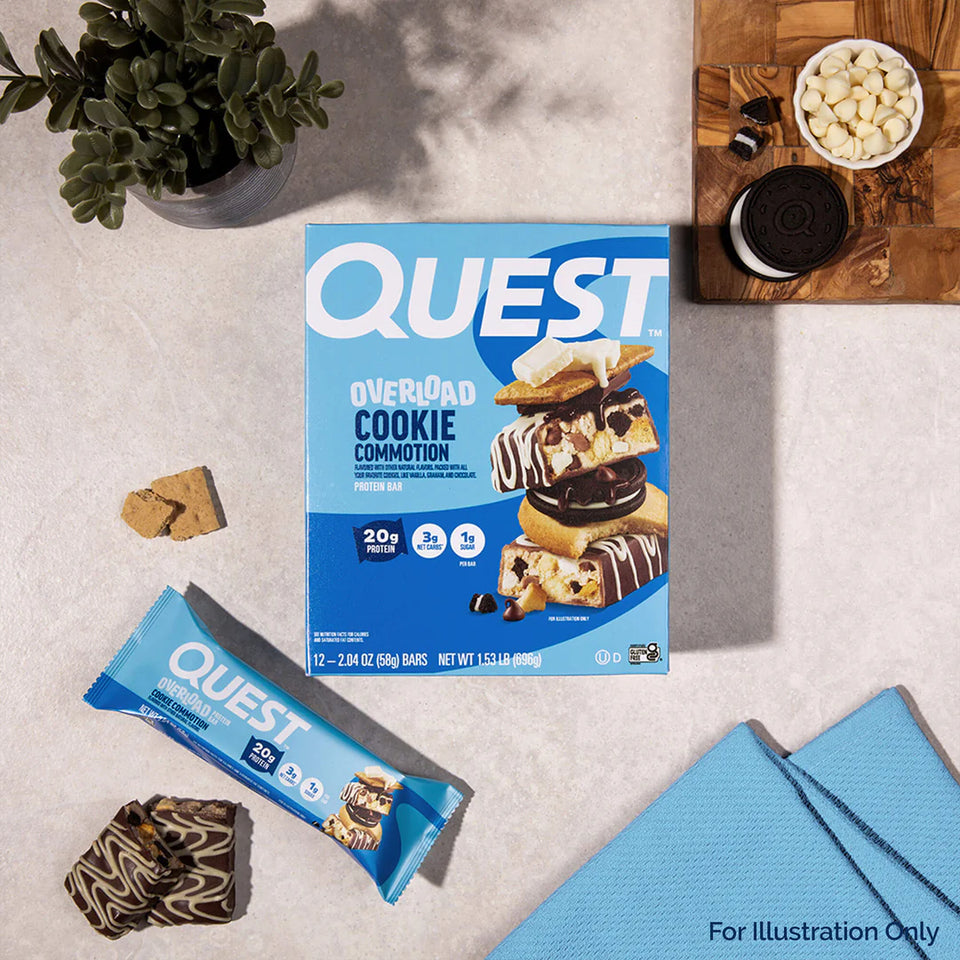 Cookie Commotion Overload Quest Proteinriegel | Maxipack mit 12 Stück